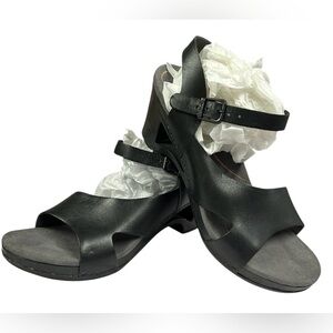 DANSKO Women's Tasha Sandal 10.5 EU 41 Black Leather Open Toe Shoe